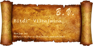 Bitó Vilhelmina névjegykártya